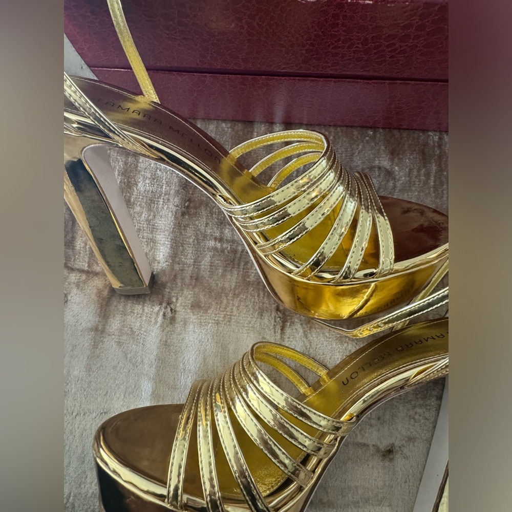 Brand new 5inch GOLD HEELS